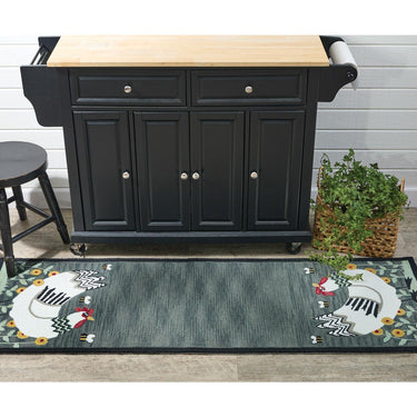 My Little White Hen Hooked Rug 2' x 6' Park Designs - The Fox Decor
